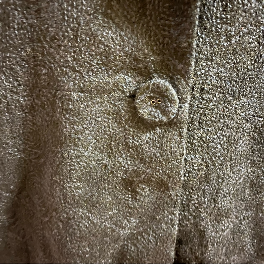 Eileen Fisher Wool Blazer Navy Blue Embroidered Swirl One Button large - Picture 6 of 10